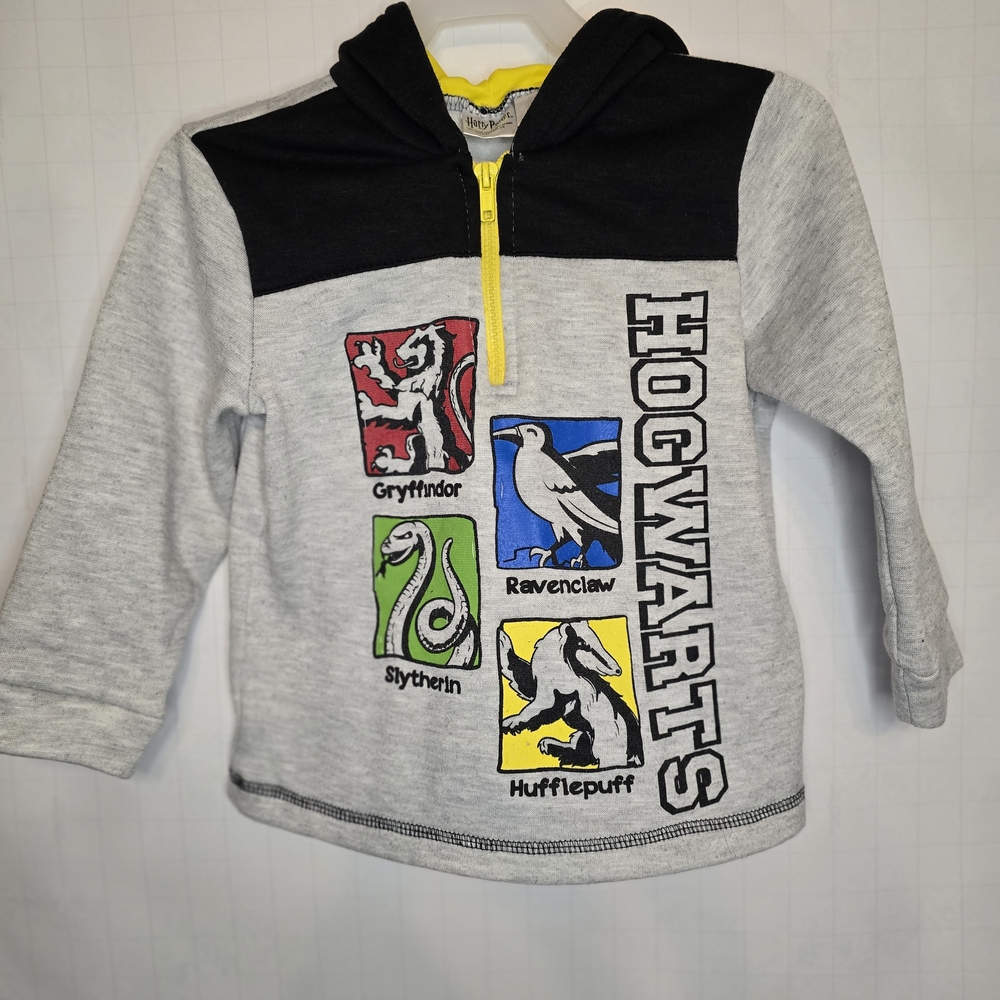 Kids Hogwarts House Hoodie - Gray, Black, Yellow